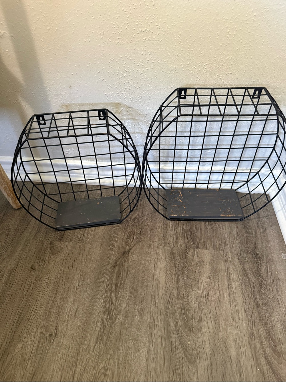 Black Wire Wall Basket Shelf - Home Accents